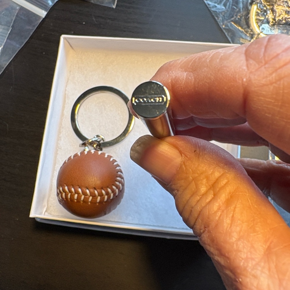 Coach Brown Baseball Keychain and brown mini Pen - Picture 4 of 6